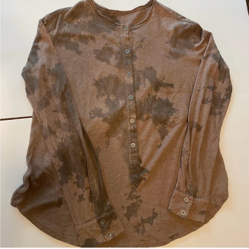 Raquel Allegra Brown tie dye long sleeve size medium B2